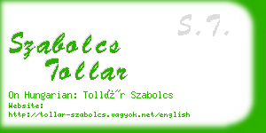 szabolcs tollar business card